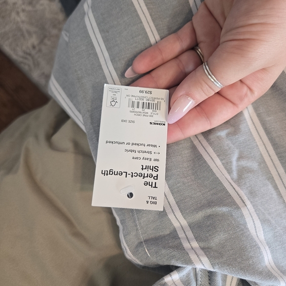 Sonoma Gray and White Striped Casual Shirt - Picture 4 of 4